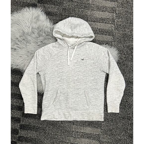 Hollister Iconic Feel Good Fleece Hoodie Grey Mens M. Heavy & Warm - Picture 1 of 3
